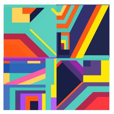 Kaynak için vektör renkli geometrik ve eğri arkaplan deseni