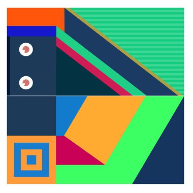 Kaynak için vektör renkli geometrik ve eğri arkaplan deseni