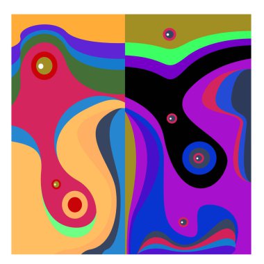 Kaynak için vektör renkli geometrik ve eğri arkaplan deseni