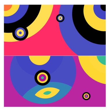 Kaynak için vektör renkli geometrik ve eğri arkaplan deseni