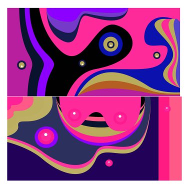 Kaynak için vektör renkli geometrik ve eğri arkaplan deseni