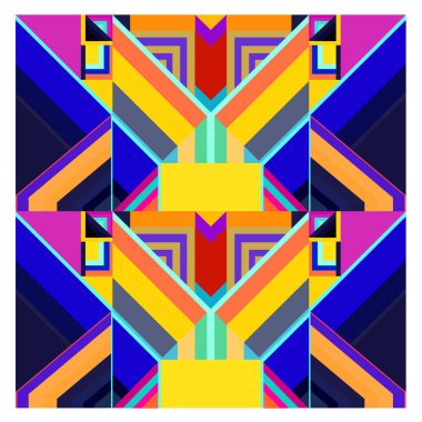 Kaynak için vektör renkli geometrik ve eğri arkaplan deseni