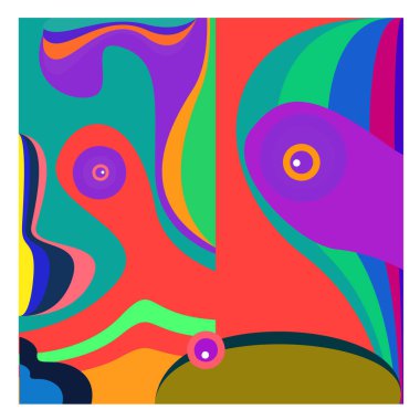 Kaynak için vektör renkli geometrik ve eğri arkaplan deseni