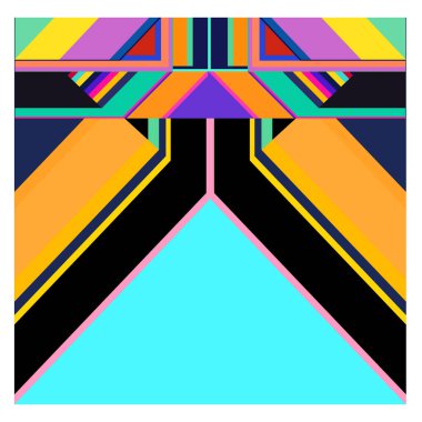 Kaynak için vektör renkli geometrik ve eğri arkaplan deseni