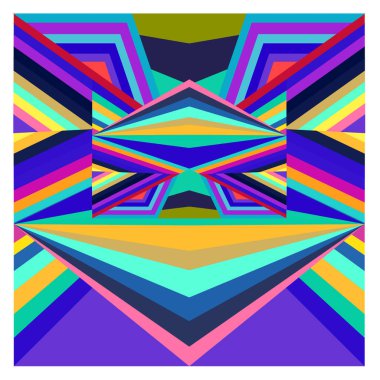 Kaynak için vektör renkli geometrik ve eğri arkaplan deseni