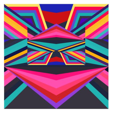 Kaynak için vektör renkli geometrik ve eğri arkaplan deseni