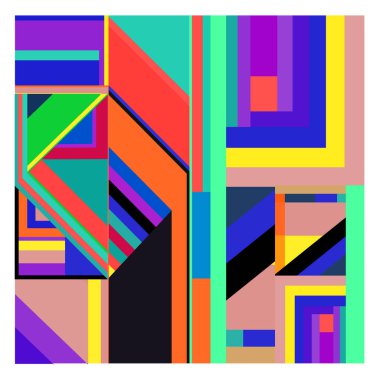 Kaynak için vektör renkli geometrik ve eğri arkaplan deseni