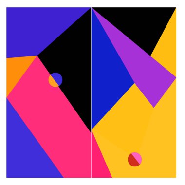 Kaynak için vektör renkli geometrik ve eğri arkaplan deseni