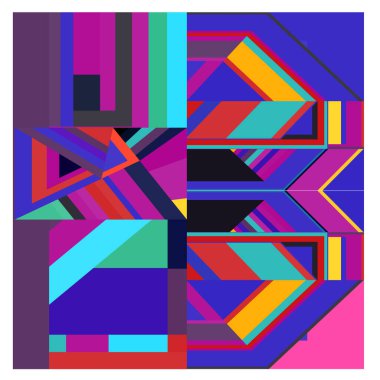 Kaynak için vektör renkli geometrik ve eğri arkaplan deseni