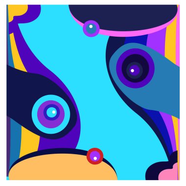 Kaynak için vektör renkli geometrik ve eğri arkaplan deseni