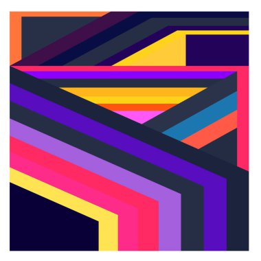 Kaynak için vektör renkli geometrik ve eğri arkaplan deseni