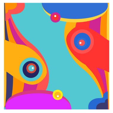 Kaynak için vektör renkli geometrik ve eğri arkaplan deseni