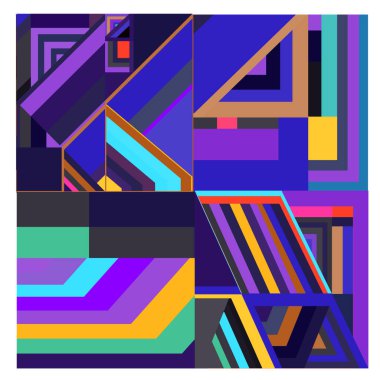 Kaynak için vektör renkli geometrik ve eğri arkaplan deseni