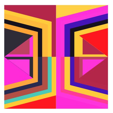 Kaynak için vektör renkli geometrik ve eğri arkaplan deseni