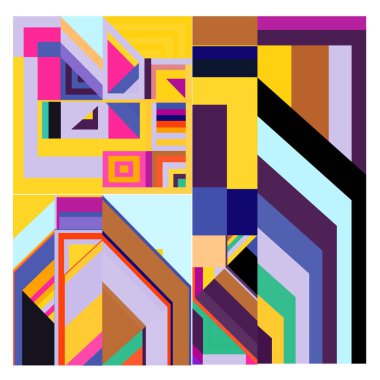 Kaynak için vektör renkli geometrik ve eğri arkaplan deseni