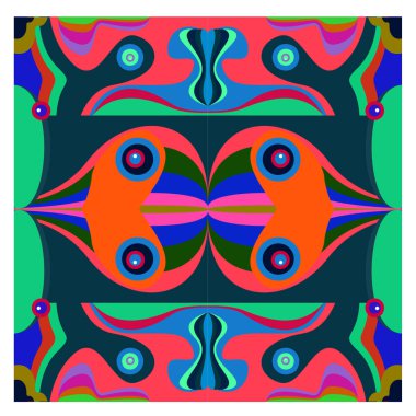 Kaynak için vektör renkli geometrik ve eğri arkaplan deseni