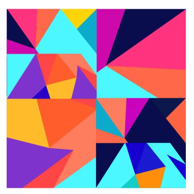 Kaynak için vektör renkli geometrik ve eğri arkaplan deseni