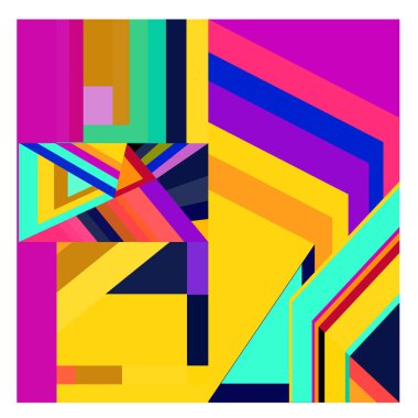 Kaynak için vektör renkli geometrik ve eğri arkaplan deseni