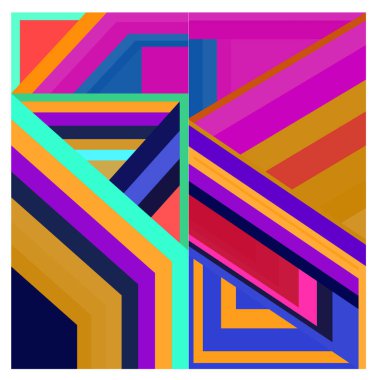 Kaynak için vektör renkli geometrik ve eğri arkaplan deseni