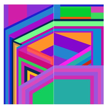 Kaynak için vektör renkli geometrik ve eğri arkaplan deseni