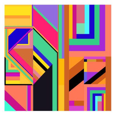 Kaynak için vektör renkli geometrik ve eğri arkaplan deseni