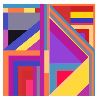 Kaynak için vektör renkli geometrik ve eğri arkaplan deseni