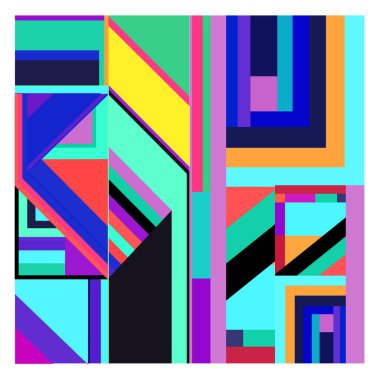 Kaynak için vektör renkli geometrik ve eğri arkaplan deseni