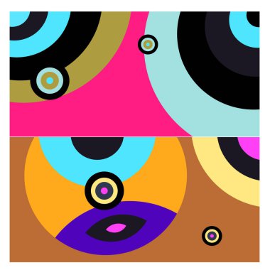 Kaynak için vektör renkli geometrik ve eğri arkaplan deseni