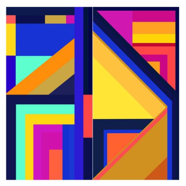 Kaynak için vektör renkli geometrik ve eğri arkaplan deseni