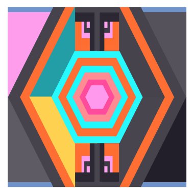 Kaynak için vektör renkli geometrik ve eğri arkaplan deseni