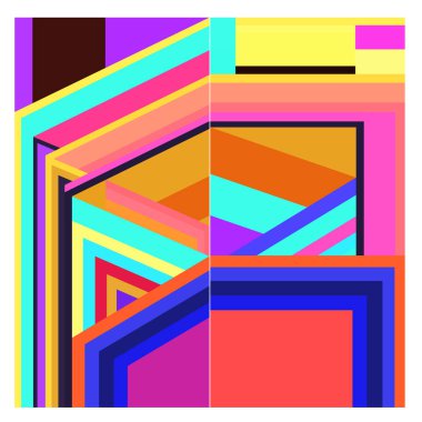 Kaynak için vektör renkli geometrik ve eğri arkaplan deseni