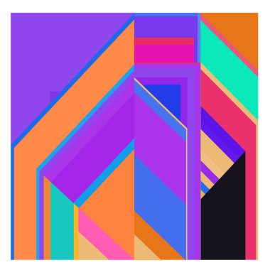 Kaynak için vektör renkli geometrik ve eğri arkaplan deseni