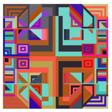 Kaynak için vektör renkli geometrik ve eğri arkaplan deseni