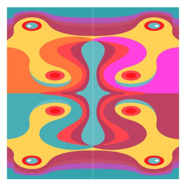 Kaynak için vektör renkli geometrik ve eğri arkaplan deseni