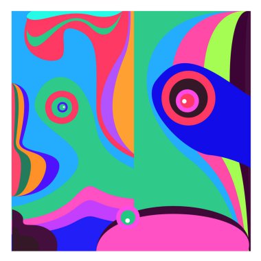 Kaynak için vektör renkli geometrik ve eğri arkaplan deseni