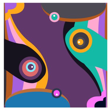 Kaynak için vektör renkli geometrik ve eğri arkaplan deseni