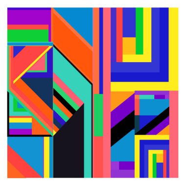 Kaynak için vektör renkli geometrik ve eğri arkaplan deseni