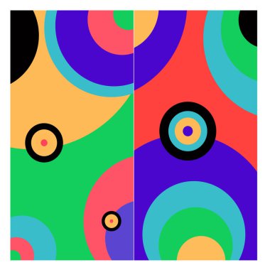 Kaynak için vektör renkli geometrik ve eğri arkaplan deseni