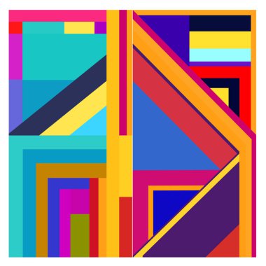 Kaynak için vektör renkli geometrik ve eğri arkaplan deseni