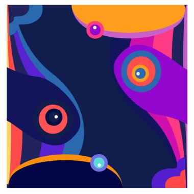 Kaynak için vektör renkli geometrik ve eğri arkaplan deseni