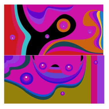 Kaynak için vektör renkli geometrik ve eğri arkaplan deseni