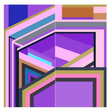 Kaynak için vektör renkli geometrik ve eğri arkaplan deseni