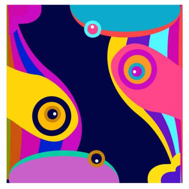 Kaynak için vektör renkli geometrik ve eğri arkaplan deseni