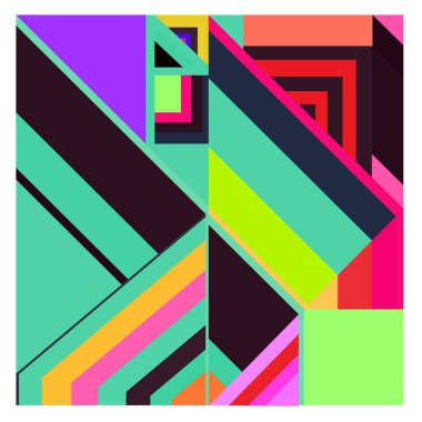 Kaynak için vektör renkli geometrik ve eğri arkaplan deseni