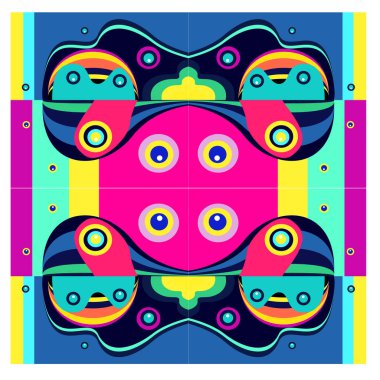 Kaynak için vektör renkli geometrik ve eğri arkaplan deseni