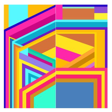 Kaynak için vektör renkli geometrik ve eğri arkaplan deseni