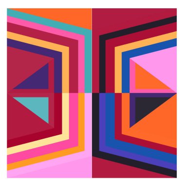 Kaynak için vektör renkli geometrik ve eğri arkaplan deseni