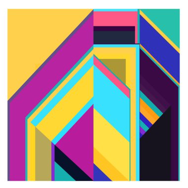 Kaynak için vektör renkli geometrik ve eğri arkaplan deseni