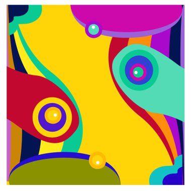 Kaynak için vektör renkli geometrik ve eğri arkaplan deseni