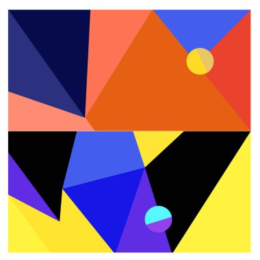 Kaynak için vektör renkli geometrik ve eğri arkaplan deseni